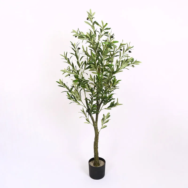 Verdiq Artificial Olive With Black Plastic Pot - 5 Feet media 4
