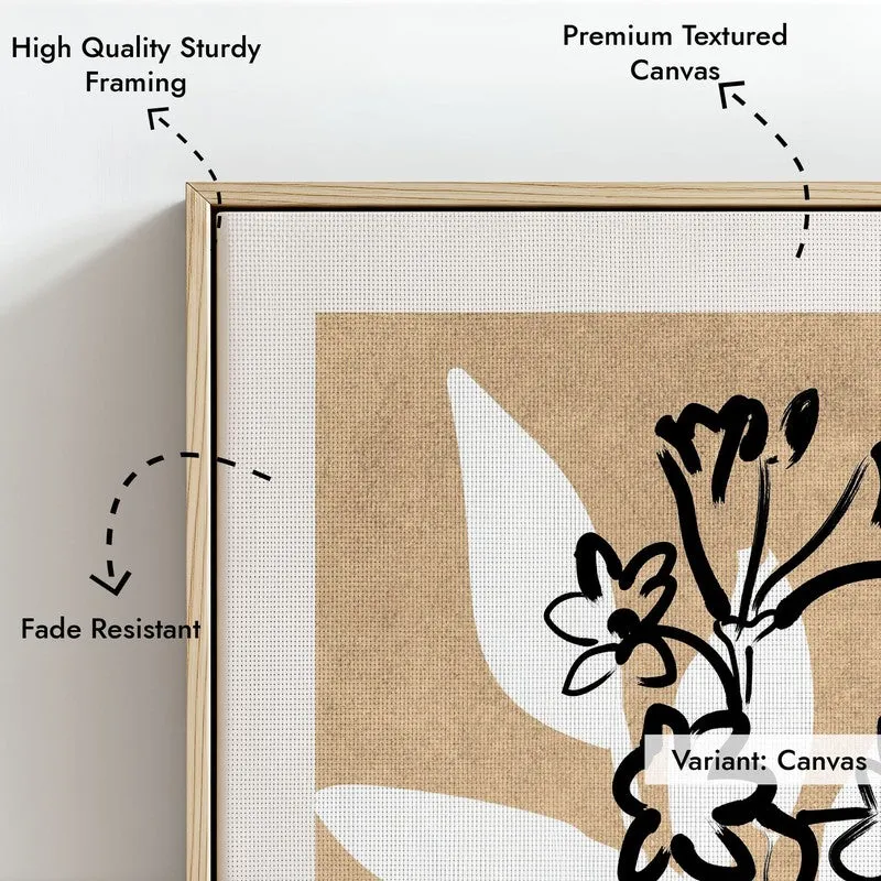 Fleuron Canvas Wall Painting With Brown Frame media 7