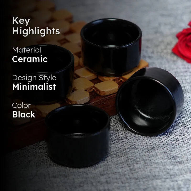 Culixe Ceramic Dip Bowls (Black ,50 mL Each) - Set Of Four media 2