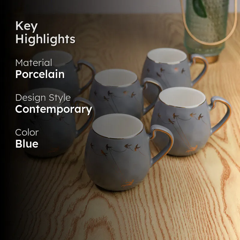 Pebble Porcelain Coffee Mug (220 mL Each) - Set Of Six media 2