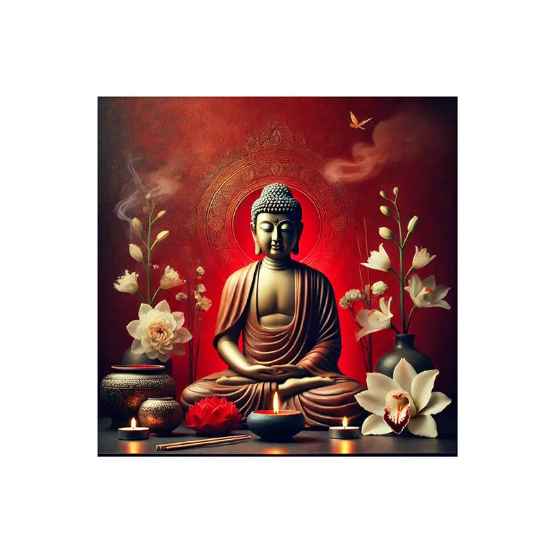 Candlelight Buddha Wall Painting media 5