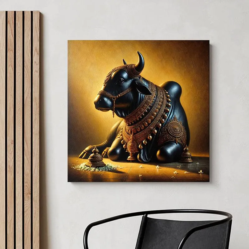Spiritual Nandhi Wall Painting media 1