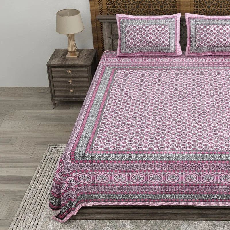 Auraar Cotton Bedsheet (Pink) - 240 TC media 3