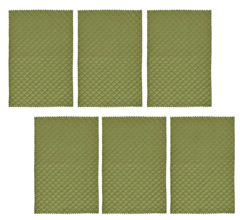 Osric Velvet Quilted Placemat (Light Green) - Set Of Six media 4