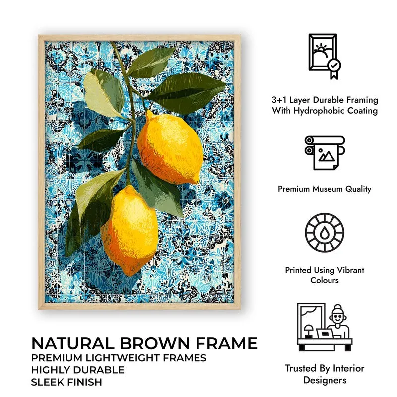 Citrus Splash Canvas Wall Painting - Brown Frame media 10