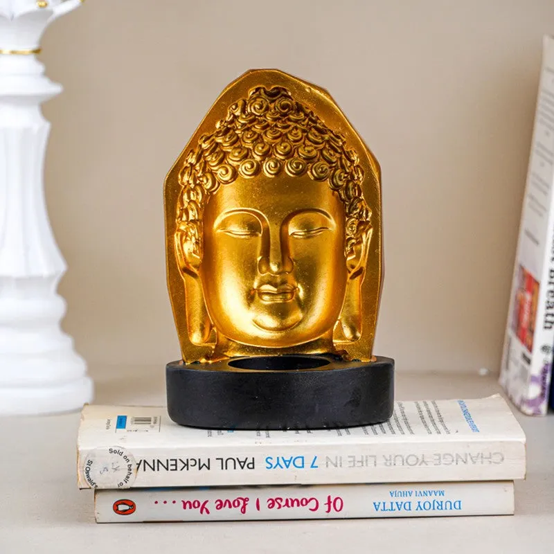 Aura of Calm Buddha Showpiece - Gold media 4