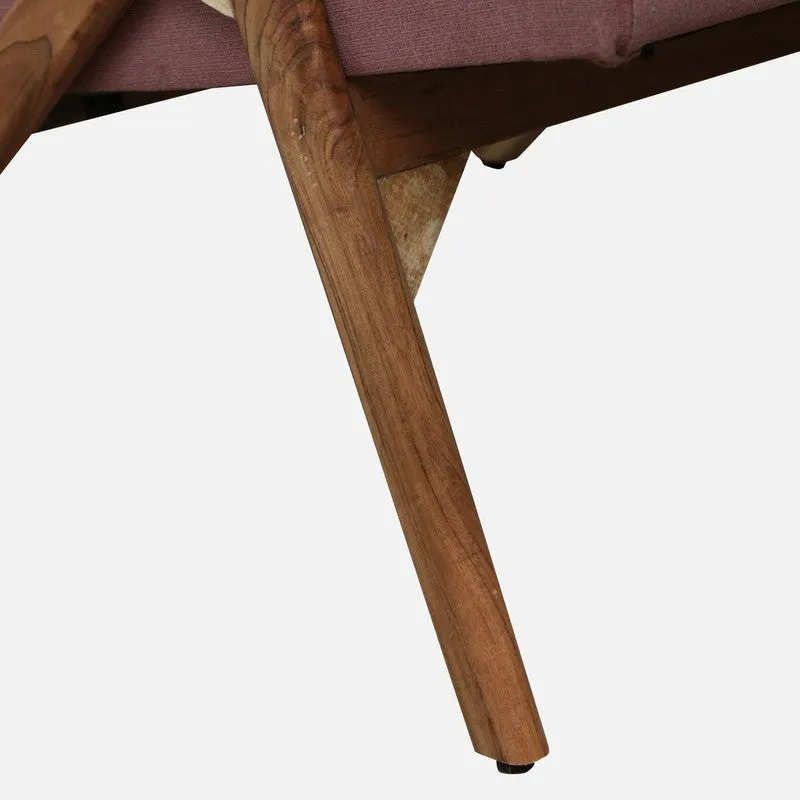 Metrona Acacia Wood Accent Chair - Pink media 9