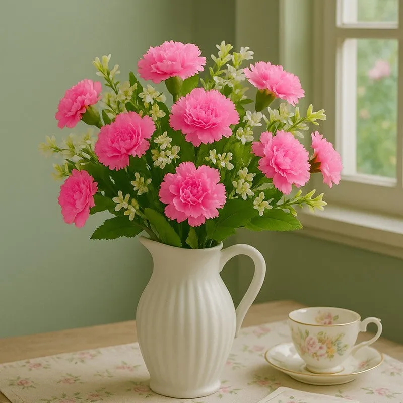 Timeless Blooms (Pink) Vibrant Artificial Bouquet - Set Of Two media 3