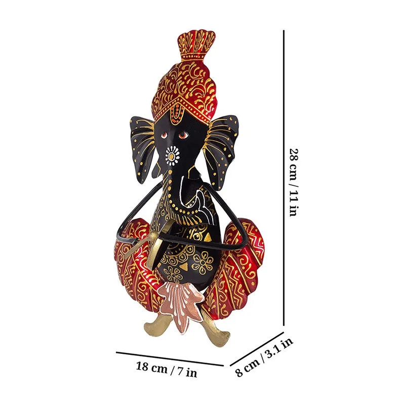 Ganesh Handcrafted Iron Wall Accent - Red media 8