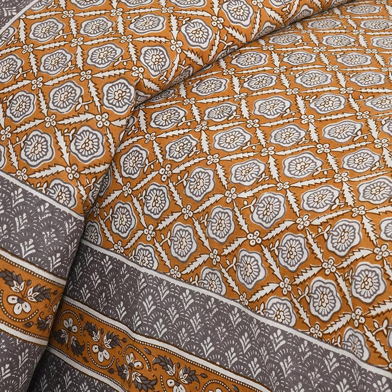 Opala Printed Cotton Bedsheet (Orange) - 160 TC media 4