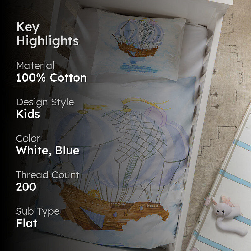 Sail Into Dreams Kids Cotton Bedsheet - 200 TC media 2