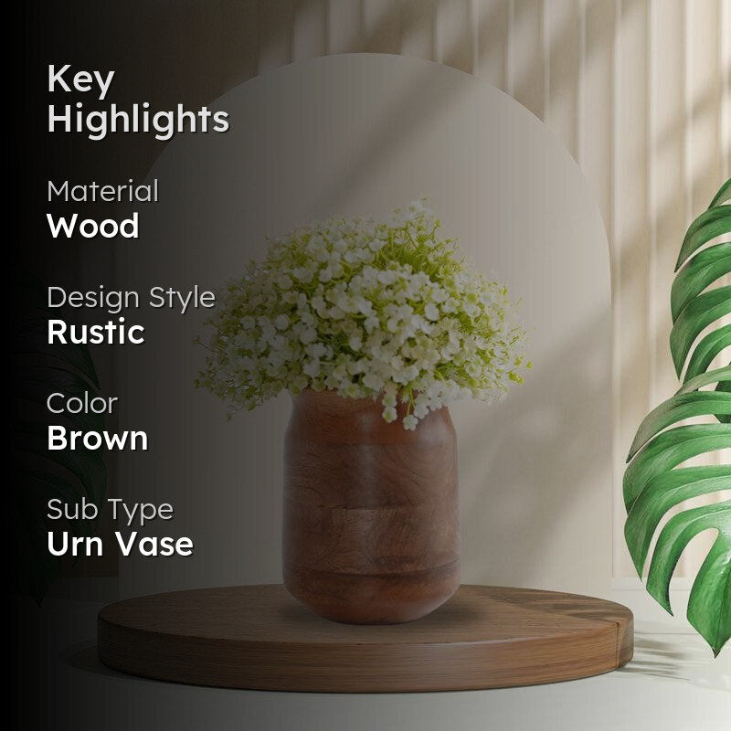 Mangia Wooden Vase - Dark Brown media 2