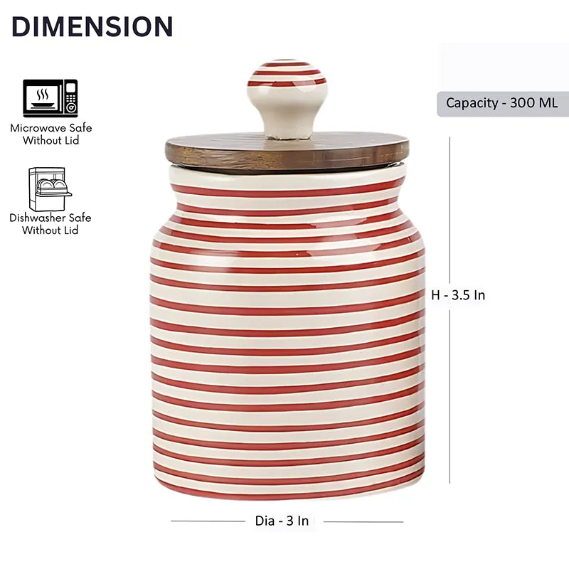 Tiare Ceramic Jar (Red/300 mL) - Set Of Two media 7