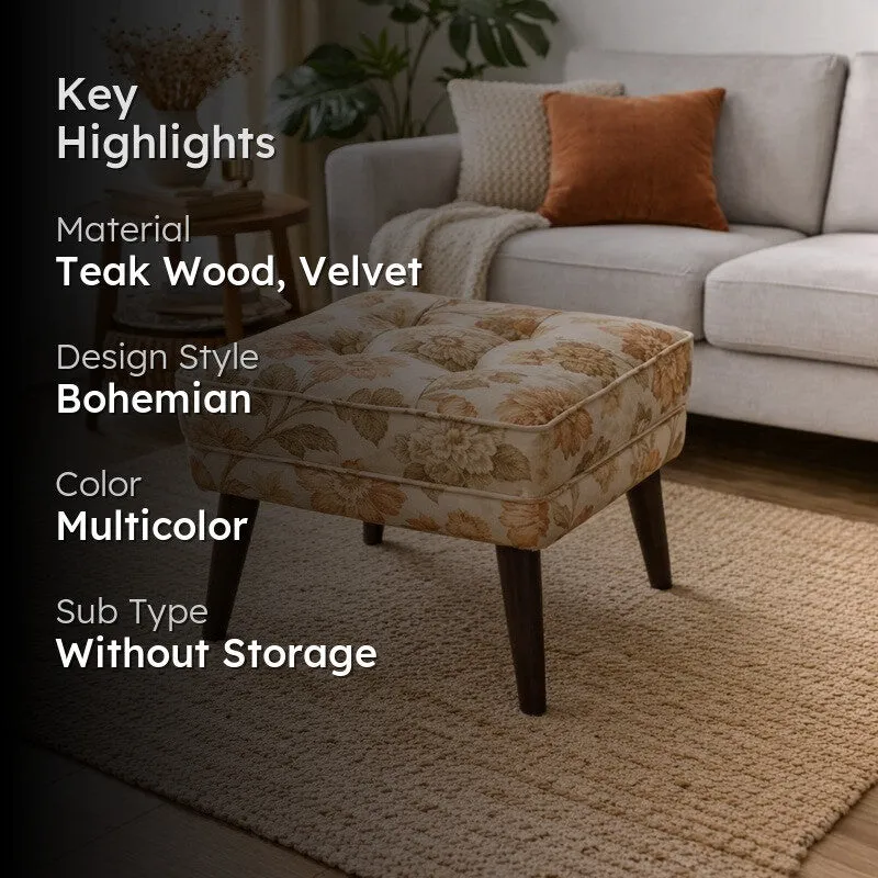 CosyBloom Teak Wood Ottomans & Pouffe media 2