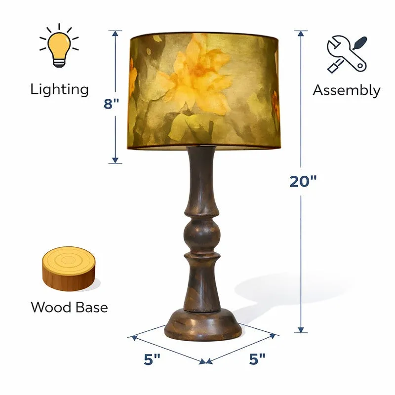 FloralBloom Wooden Table Lamp media 8