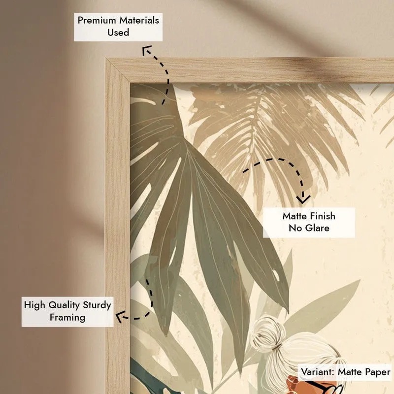 Elowen Canvas Wall Painting With Brown Frame media 9