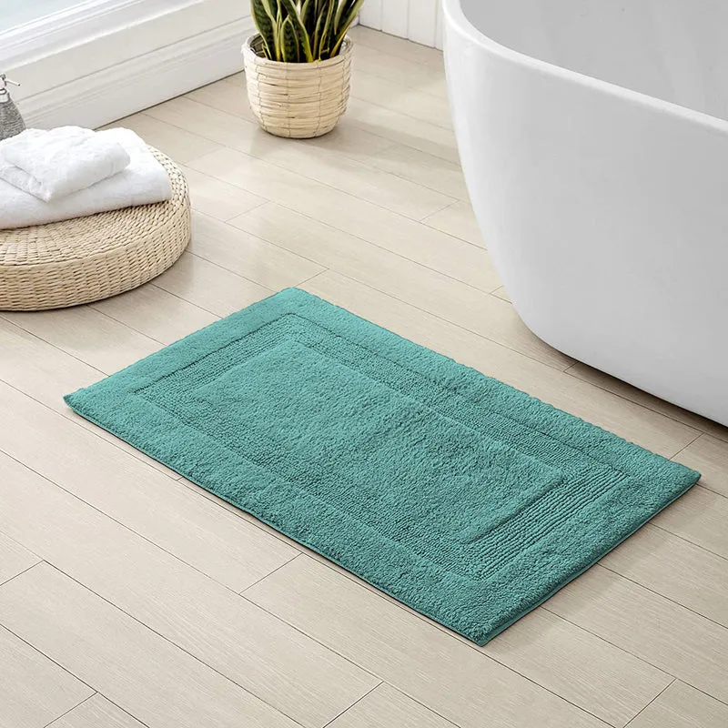 Paris Treads Microfiber Bath Mat - Turquoise media 1