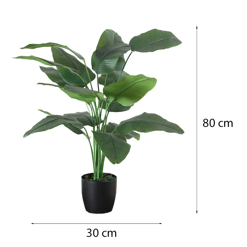 Faux Green Palm Plant With Black Plastic Pot - 2.62 ft media 6