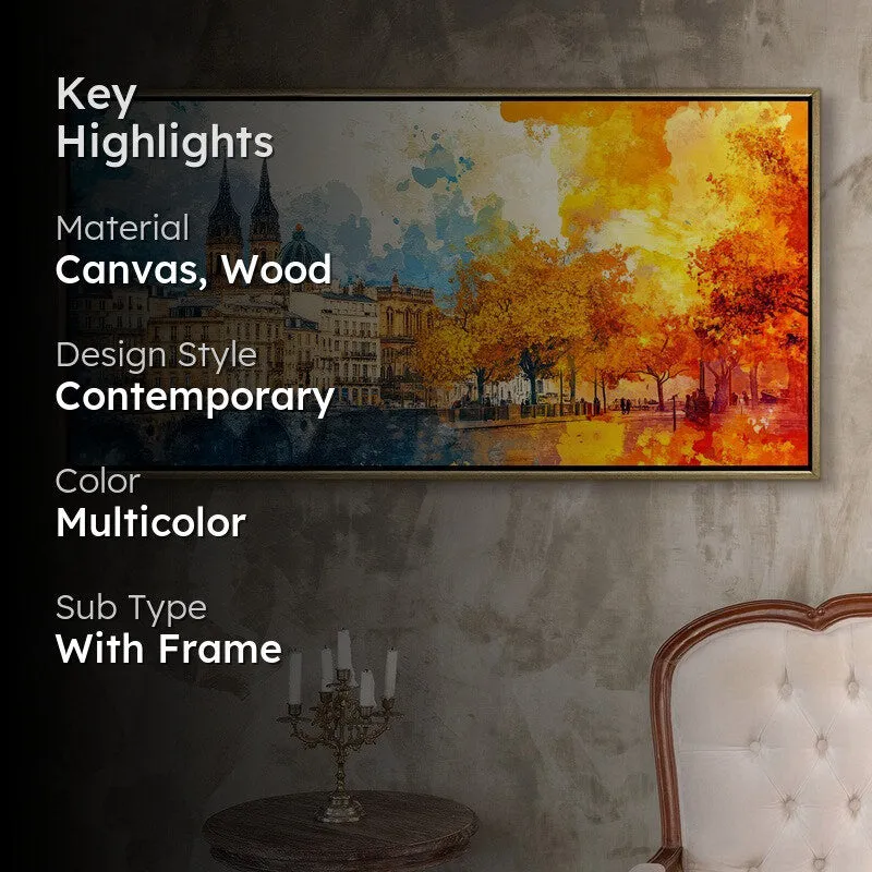 Autumn Reflections Canvas Wall Painting With Frame media 2