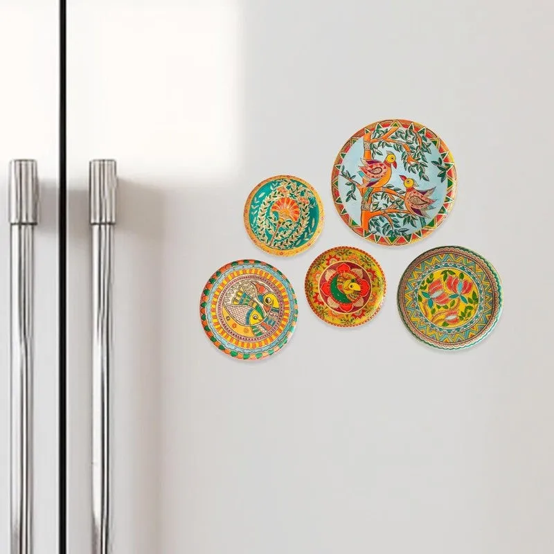 Madhubhani Garden Fridge Magnet - Set Of Five media 1