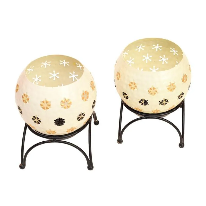 Nahusha Tealight Candle Holder (Cream) - Set Of Two media 4