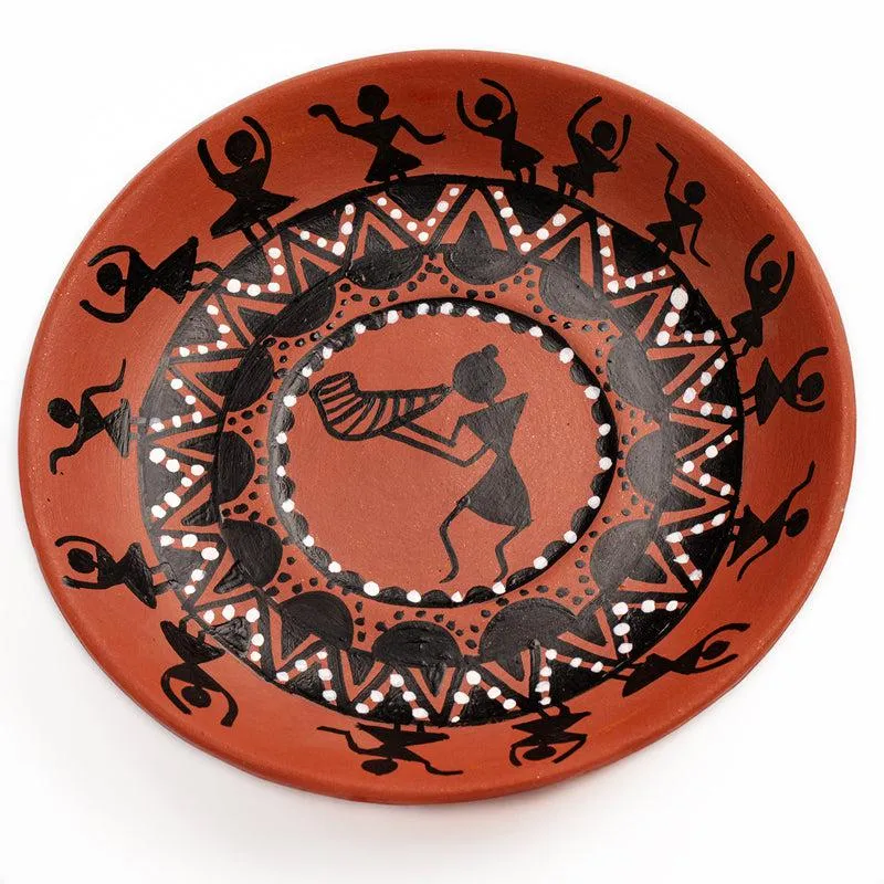 Warli Wisp Handpainted Terracotta Kulhad - Set Of Two media 4