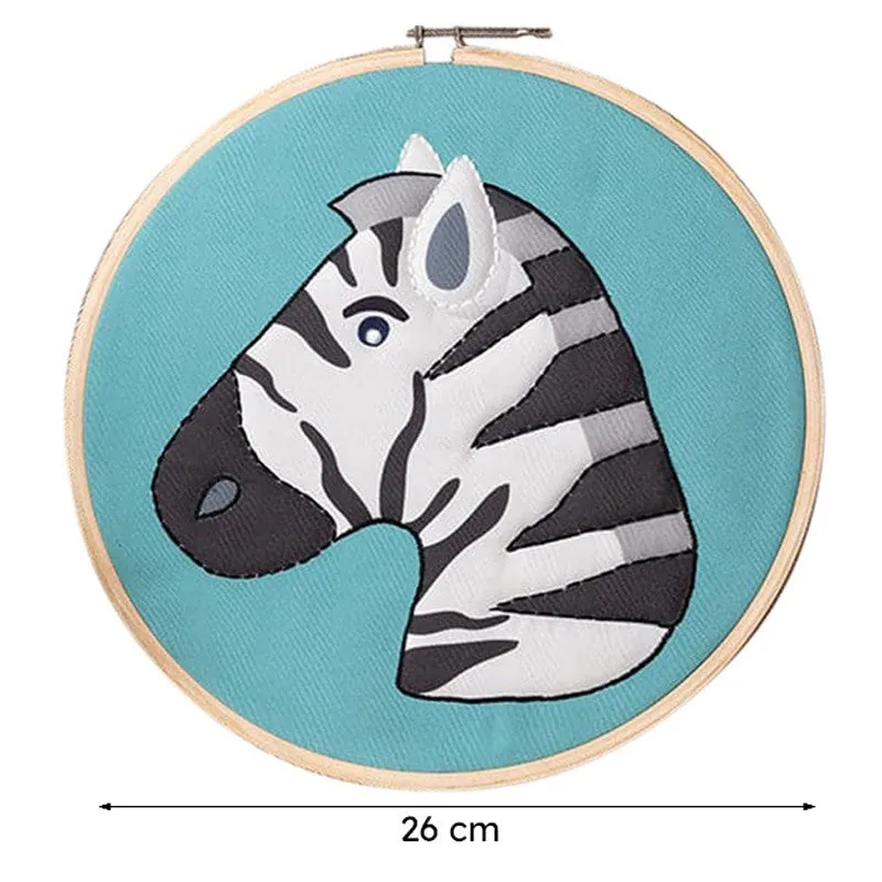 Round zebra wall accent shown front-facing with a 26 cm measurement