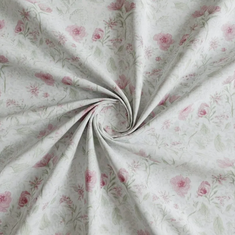 Harmony Floral Cotton Bedsheet (Maroon) - 180 TC media 5