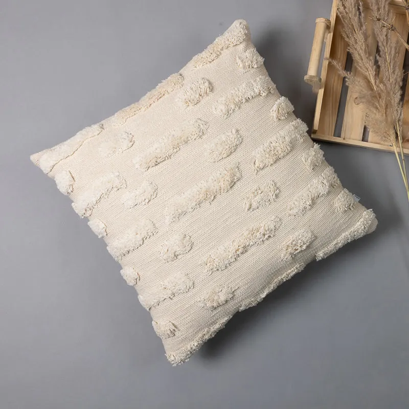 Dot n Dash Tufted Cushion Cover - Beige media 5