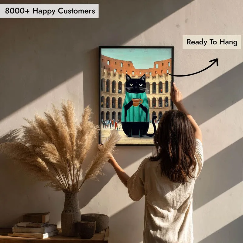 Nomadic Cat Wall Painting With Frame media 9