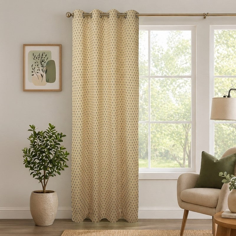 Bloomscape Cotton Curtain - Beige