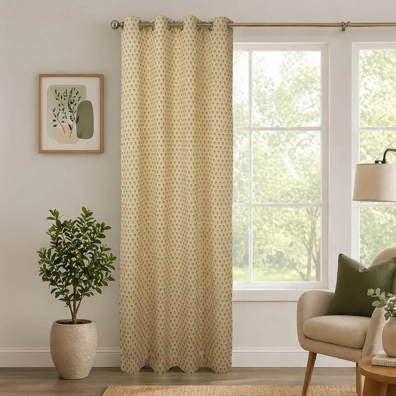 Bloomscape Cotton Curtain - Beige media 1