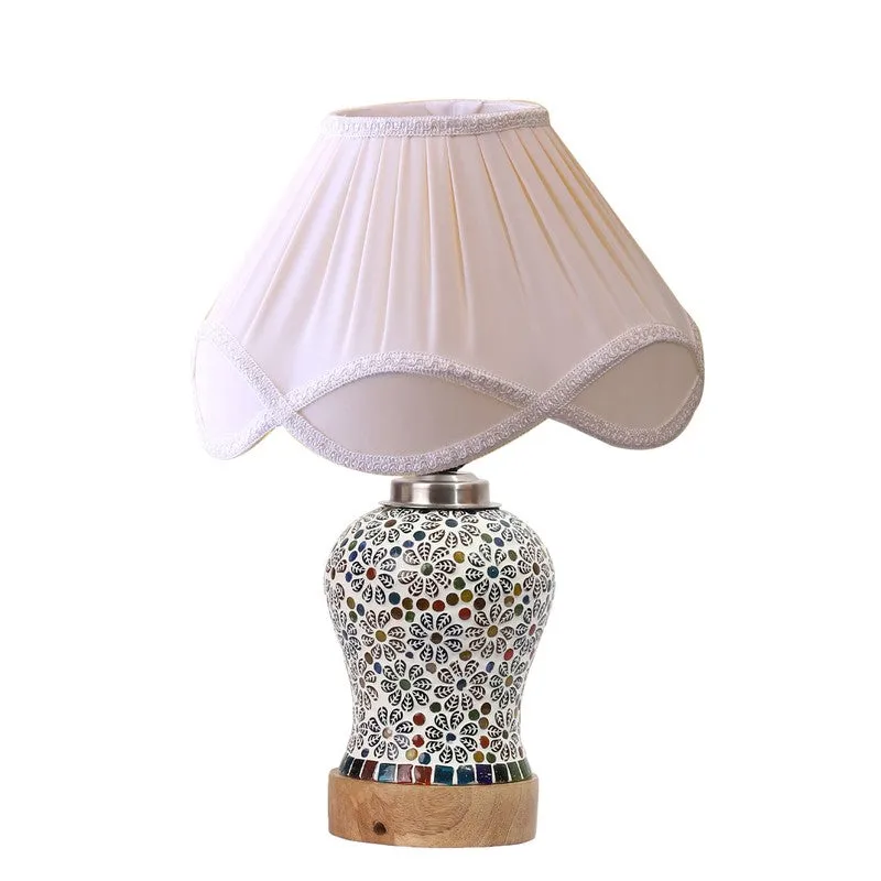 Santora Arc Pleated Wooden Table Lamp media 4