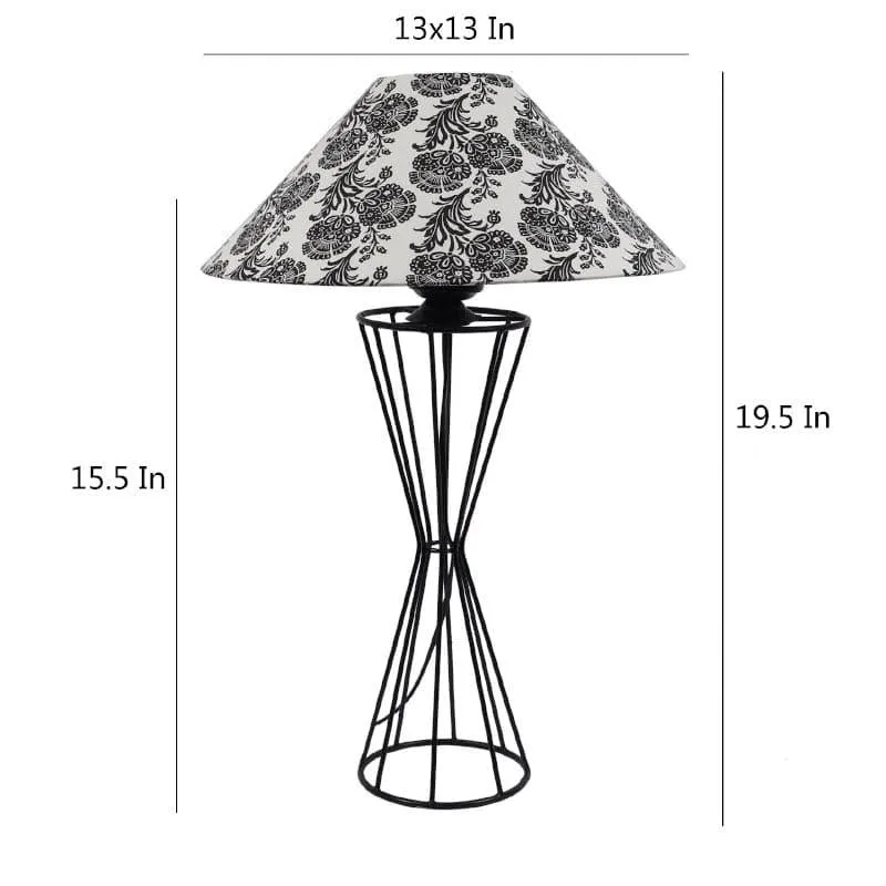 Filigree Briar Fabric Table Lamp - Black,White media 5