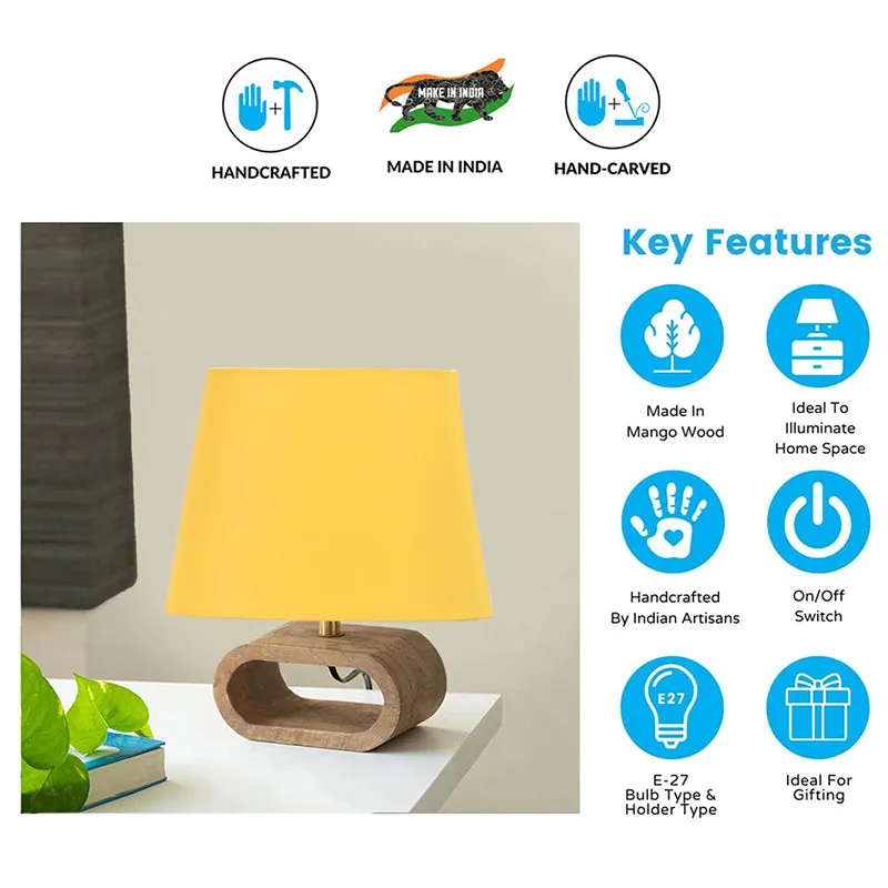 Adagio Wooden Table Lamp - Yellow,Brown media 5