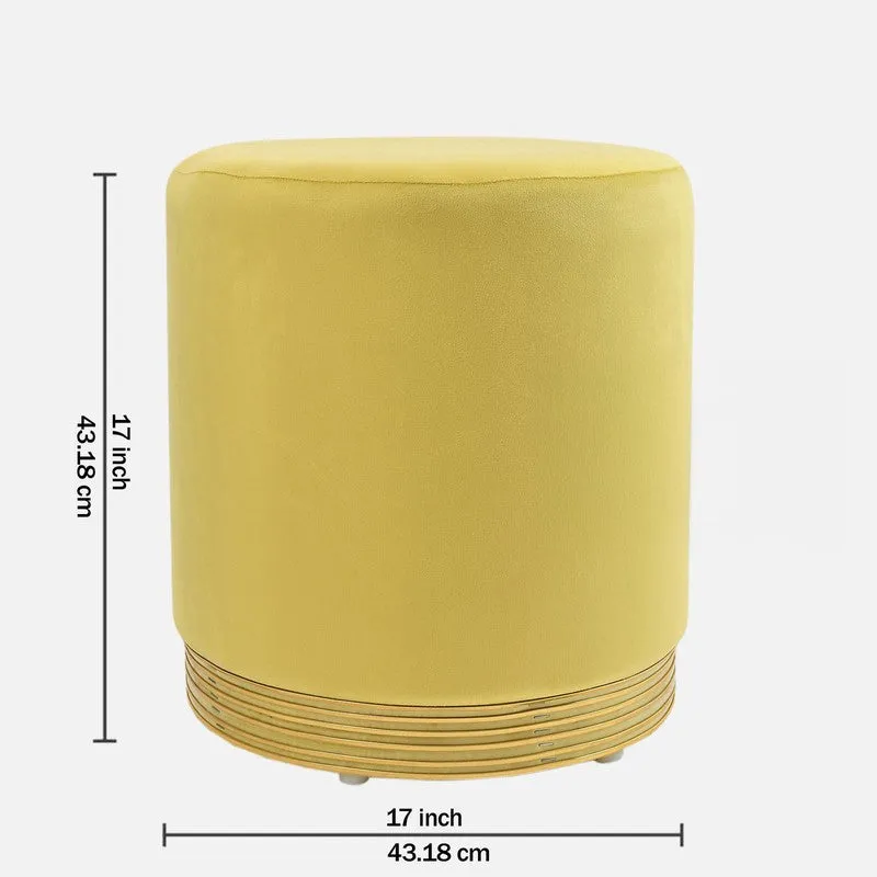 Velour Solid Velvet Pouffe - Yellow media 6