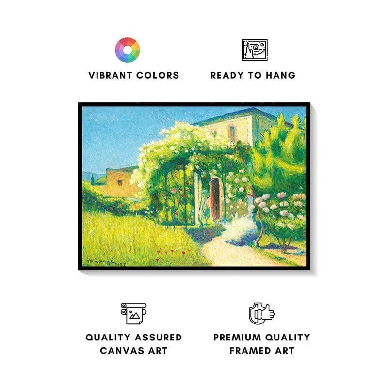 Blooming Garden Canvas Wall Painting - Black Frame media 4
