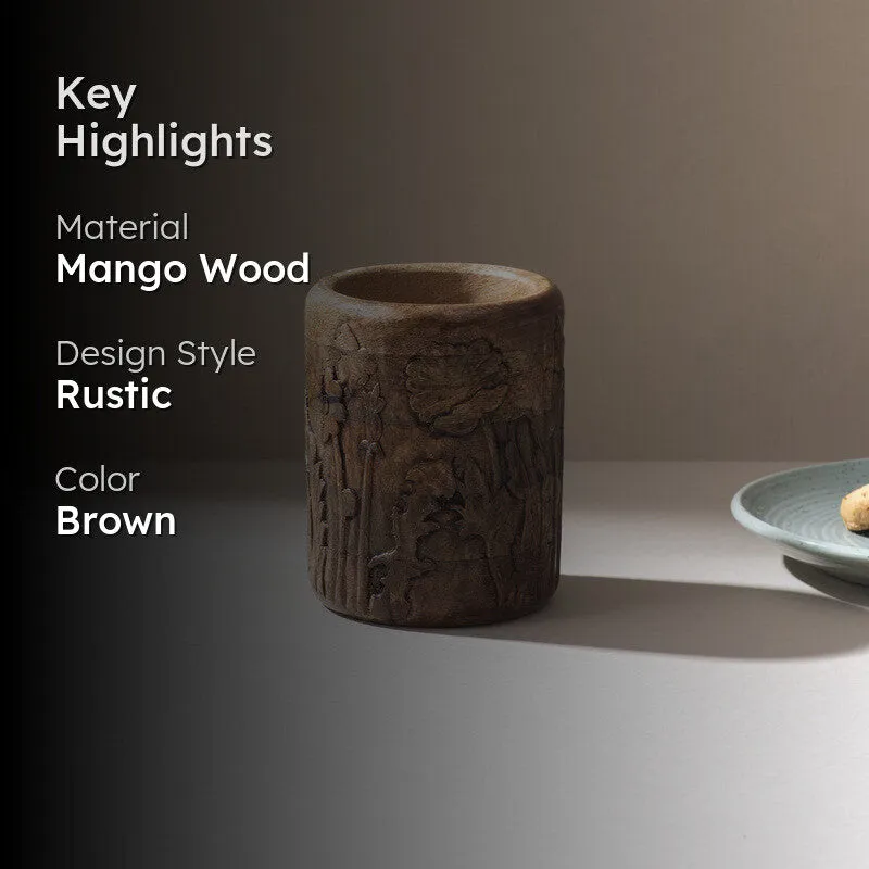 Dandelion Handcrafted Mango Wood Cutlery Stand media 2