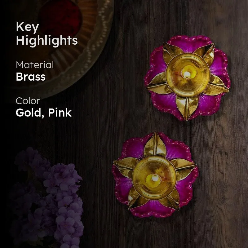 Padmaja Brass Diya - Set Of Two media 2