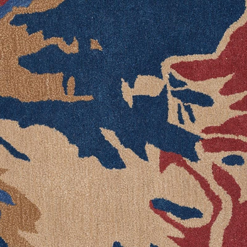 Taranis Hand Tufted Floral Wool & Nylon Carpet - Brown & Blue media 4
