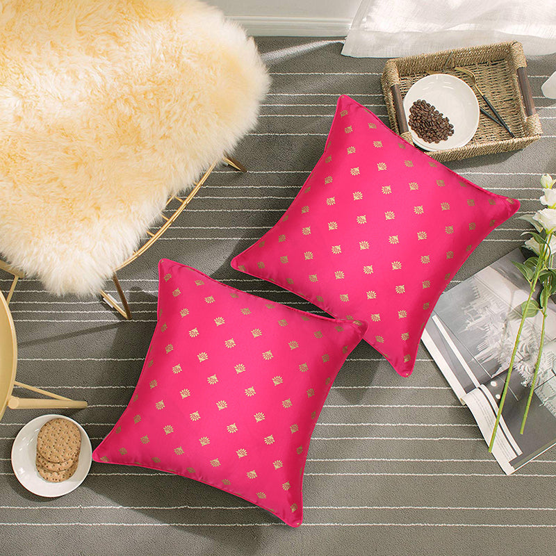 Pink Bhuttas Printed Cushion Cover - Set Of Two media 3