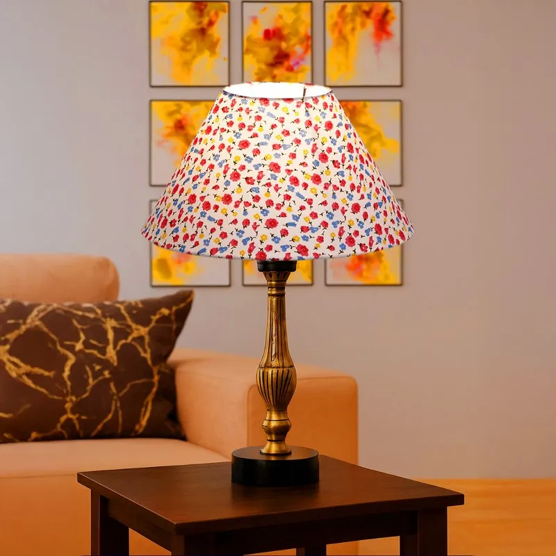 Aurelo Miro Floral Wooden Table Lamp - Multicolor media 3
