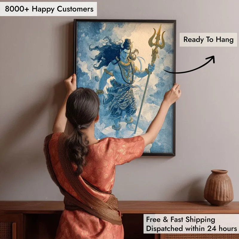 Mahadev With Trishul Divine I Archival Paper Wall Art media 5