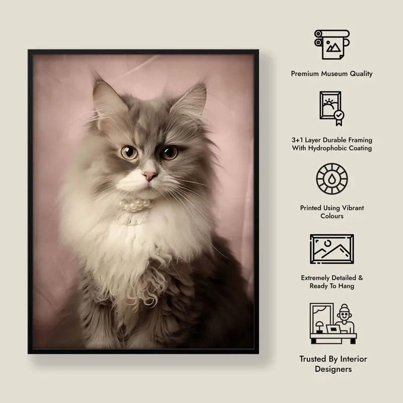 Cat Portrait Archival Canvas Wall Art - Black Frame media 8