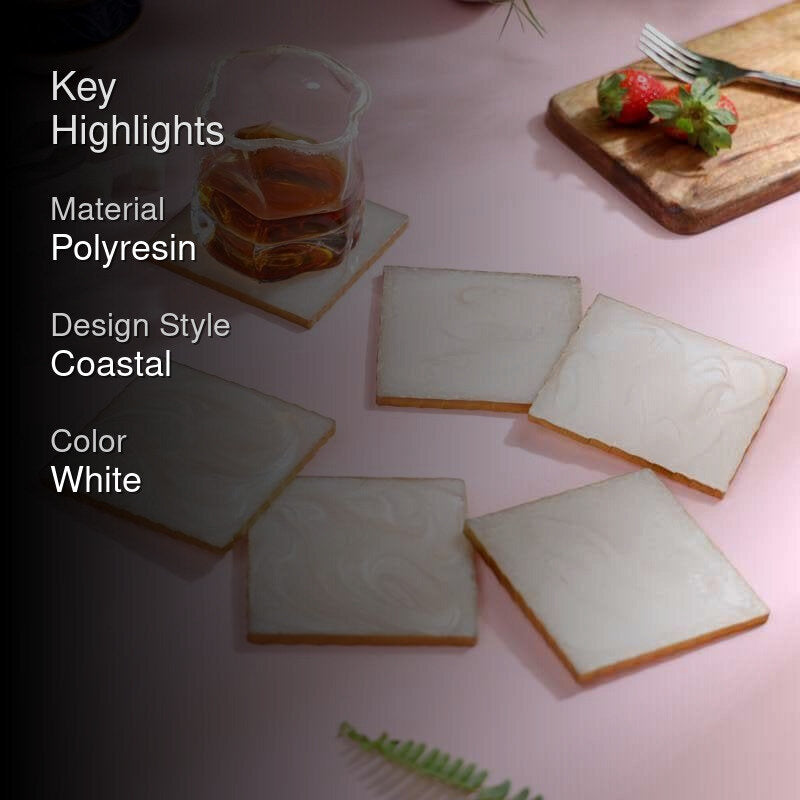 Marble Swirl Coaster (Cream) - Set Of Six media 2