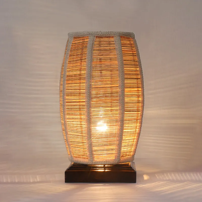Dholak Bamboo Table Lamp - Brown media 4