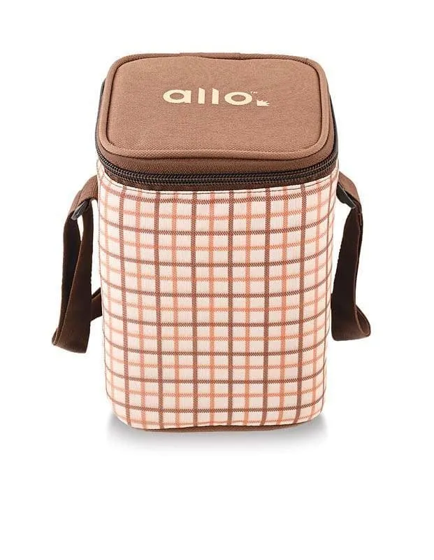 Jonas Lunchbox With Square Checks Bag (310 ML) - Set Of Three media 7
