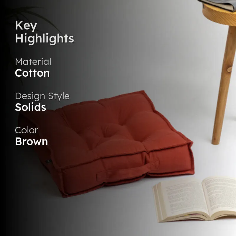 Tara Floor Cushion - Terracotta Brown media 2