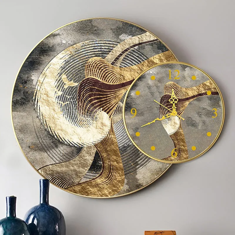 Auric Myths Wall Art With Analog Clock media 2