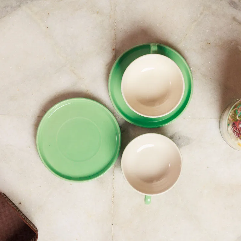 Blush & Brew Cup & Saucer (Mint/320 mL) - Four Piece Set media 6
